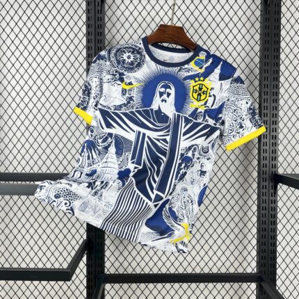 Mens Brazil 2025/26 Blue and white Jersey