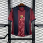 Mens Barcelona Hot Sale 2000/01 Home Retro Skeleton Jersey 8