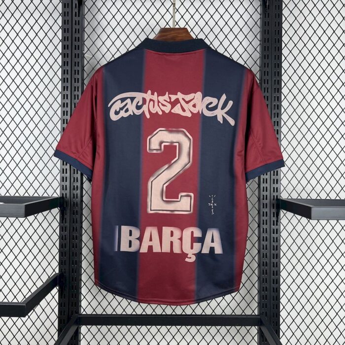 Mens Barcelona Hot Sale 2000/01 Home Retro Skeleton Jersey 1