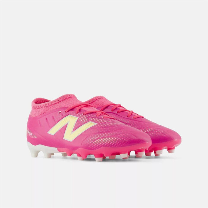 New Balance Junior Firm Ground Football Boots – Pink/White – view 2