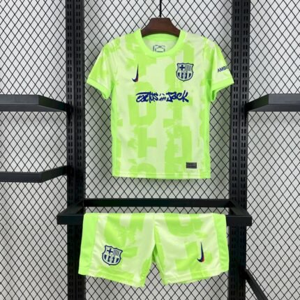 Kids Barcelona 2024/25 Third Travis Scott Edition Kit
