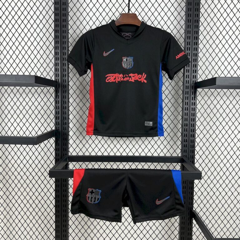 Kids Barcelona 2024/25 Away Travis Scott Edition Kit