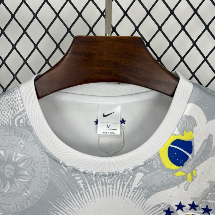 Mens Brazil 2024/25 White Jersey 6