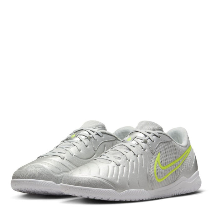 Nike Tiempo Legend 10 Indoor Football Boots – Silver/Volt – view 4