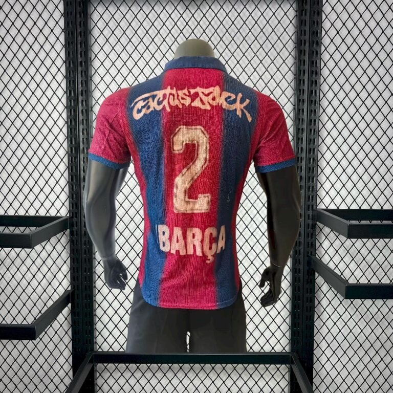 Mens Barcelona 2000/01 Home Retro Skeleton Jersey Player Version 1