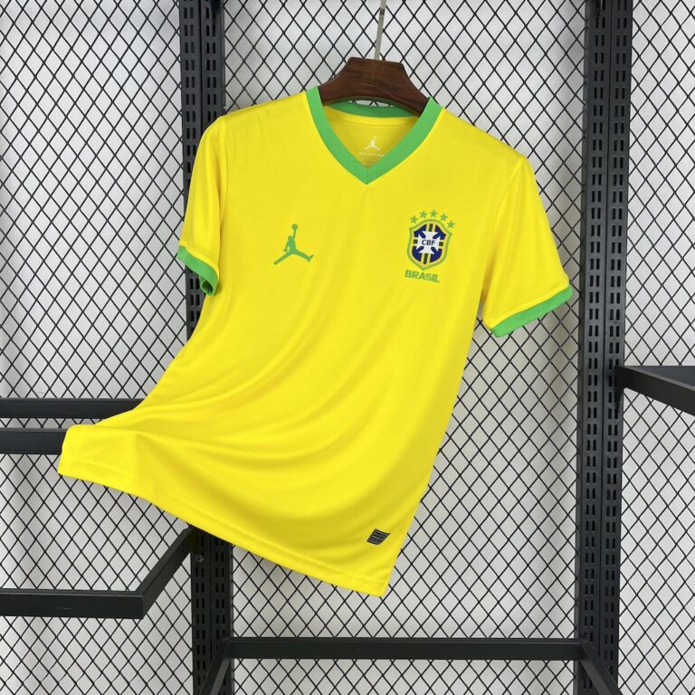 Mens Brazil 2025/26 Jordan Yellow Jersey