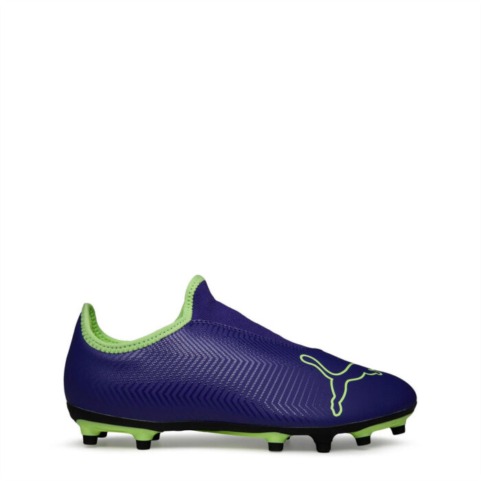 Puma Finesse Laceless Junior Firm Ground Football Boots – Purple/Green – view 6