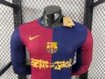 Mens Barcelona 2024/25 Travis Scott Edition Home Long Sleeve Jersey Player Version 4