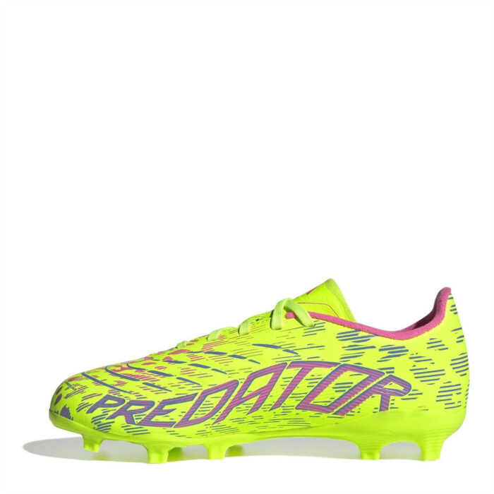 adidas Predator Junior Firm Ground Football Boots – Yellow/Pink - Image 8