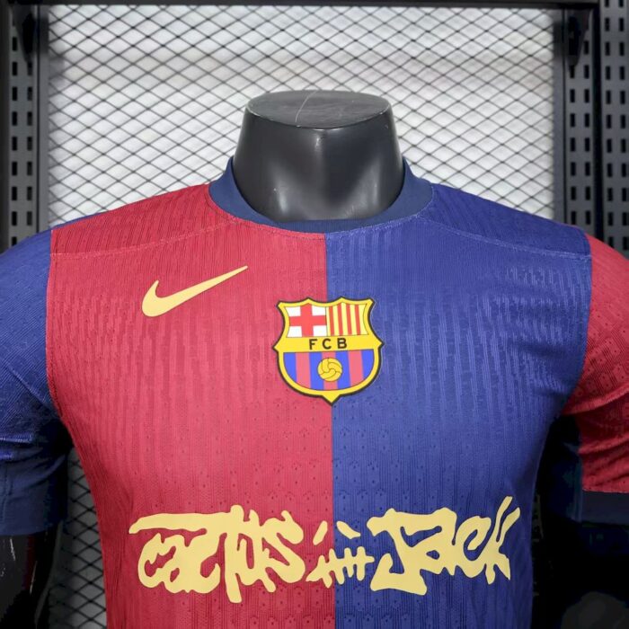 Mens Barcelona 2024/25 Travis Scott Edition Home Jersey Player Version 5