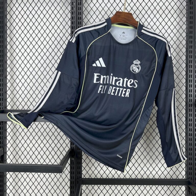 Mens Real Madrid 2025/26 Away Long Sleeve Jersey