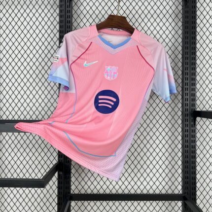 Mens Barcelona 2025/26 pink Jersey (With Champions League)