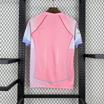 Mens Barcelona 2025/26 pink Jersey (With Champions League) 1