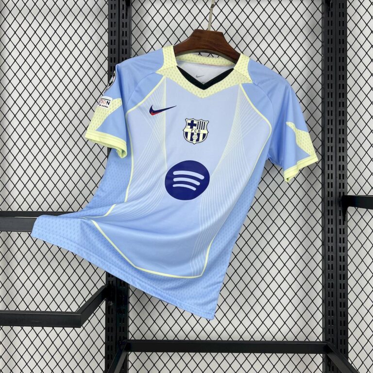 Mens Barcelona 2025/26 blue Jersey (With Champions League)