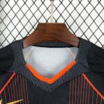 Mens Barcelona 2025/26 black orange Jersey (With Champions League) 5