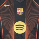 Mens Barcelona 2025/26 black orange Jersey (With Champions League) 3
