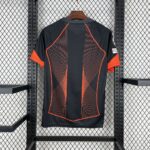 Mens Barcelona 2025/26 black orange Jersey (With Champions League) 1