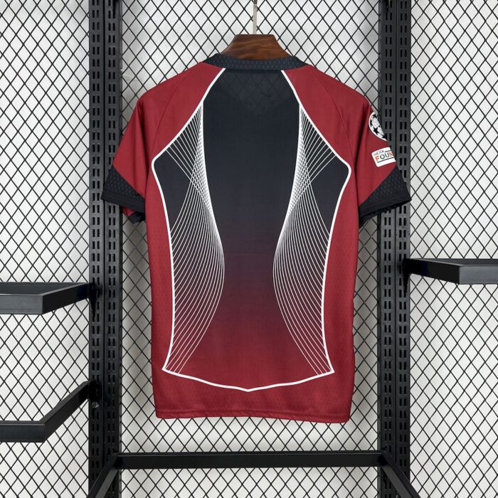 Mens Barcelona 2025/26 Black and red Jersey (With Champions League) 1
