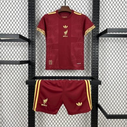 Kids Mexico 2025/26 Gold- Red Kit