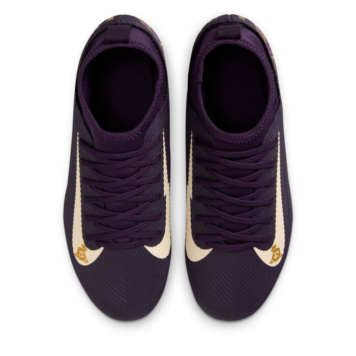 Nike Mercurial Superfly 10 Junior Firm Ground Football Boots – Purple/Ivory – view 6