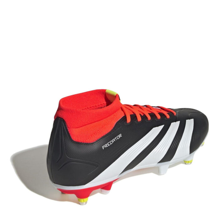 adidas Predator 24 Soft Ground Football Boots – Black/White/Red – view 4