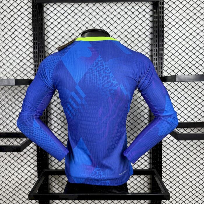 Mens Brazil 2025/26 Away Long Sleeve Jersey Player Version 1