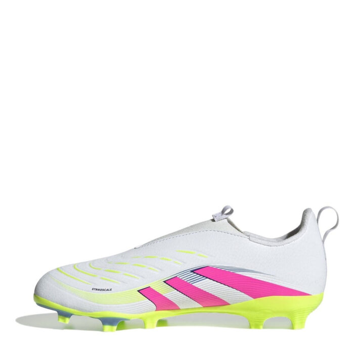 adidas Predator 3 Junior Firm Ground Football Boots – White/Pink – view 2