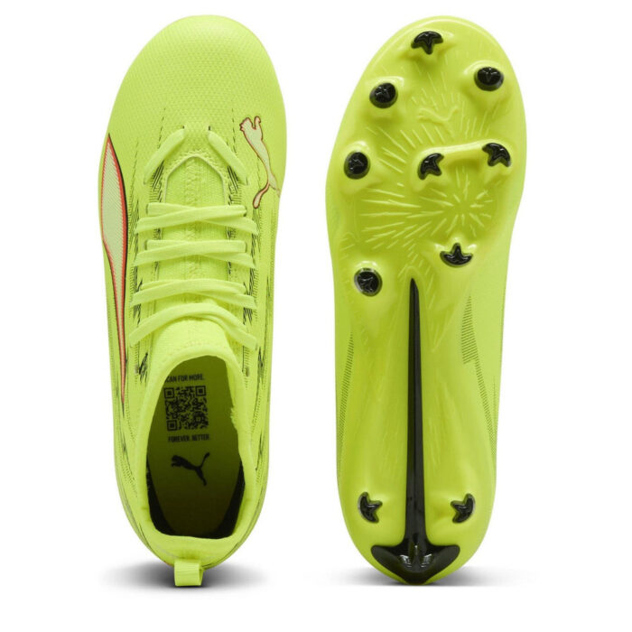 Puma Ultra 5 Junior Firm Ground Football Boots – Yellow/Black – view 3