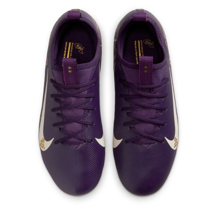 Nike Zoom Mercurial Vapor 16 Junior Firm Ground Football Boots – Purple/Ivory – view 6