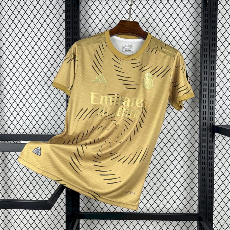 Mens Real Madrid 2025/26 Pre-Match Gold Jersey