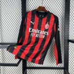 Mens AC Milan 2025/26 Home Long Sleeve Jersey
