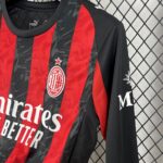 Mens AC Milan 2025/26 Home Long Sleeve Jersey 5