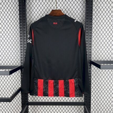 Mens AC Milan 2025/26 Home Long Sleeve Jersey 1