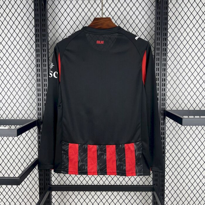 Mens AC Milan 2025/26 Home Long Sleeve Jersey 1
