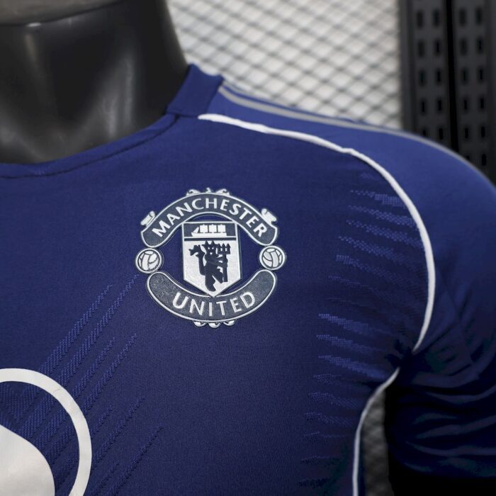 Mens Manchester United 2025/26 Blue Shirt Player Edition 4