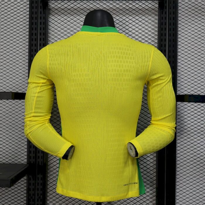 Mens Brazil 2025/26 Home Long Sleeve Jersey Player Version 1
