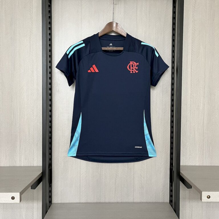 Womens Flamengo 2025/26 Pre-Match Wear Dark Blue Jersey