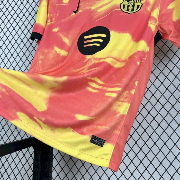 Mens Barcelona 2025/26 Orange Pre-Match Jersey 2