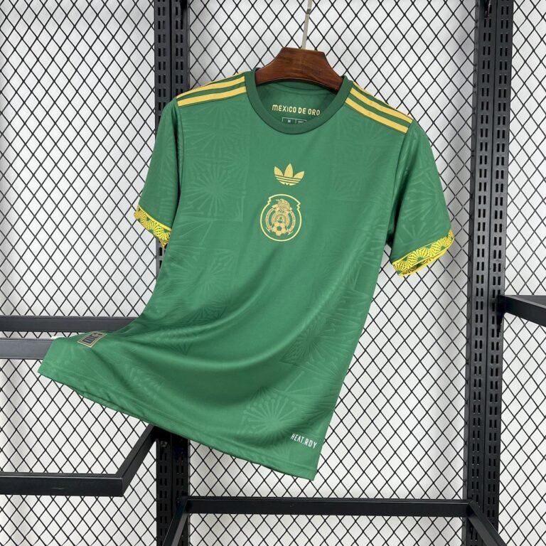 Mens Mexico 2025/26 Gold- Green Jersey