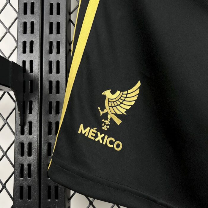 Mens Mexico 2025/26 Gold- Black Shorts 3
