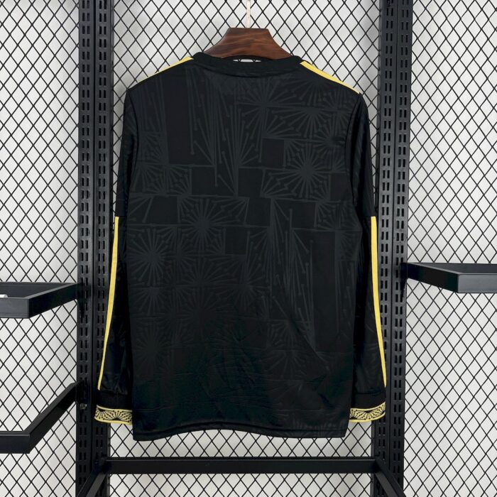 Mens Mexico 2025/26 Gold- Black Long Sleeve Jersey 1