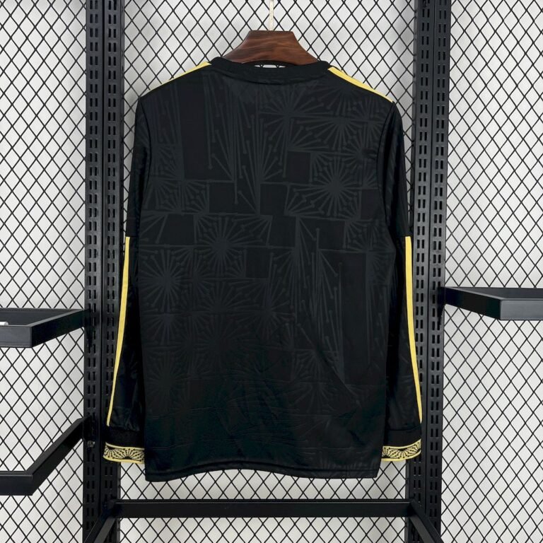 Mens Mexico 2025/26 Gold- Black Long Sleeve Jersey 1