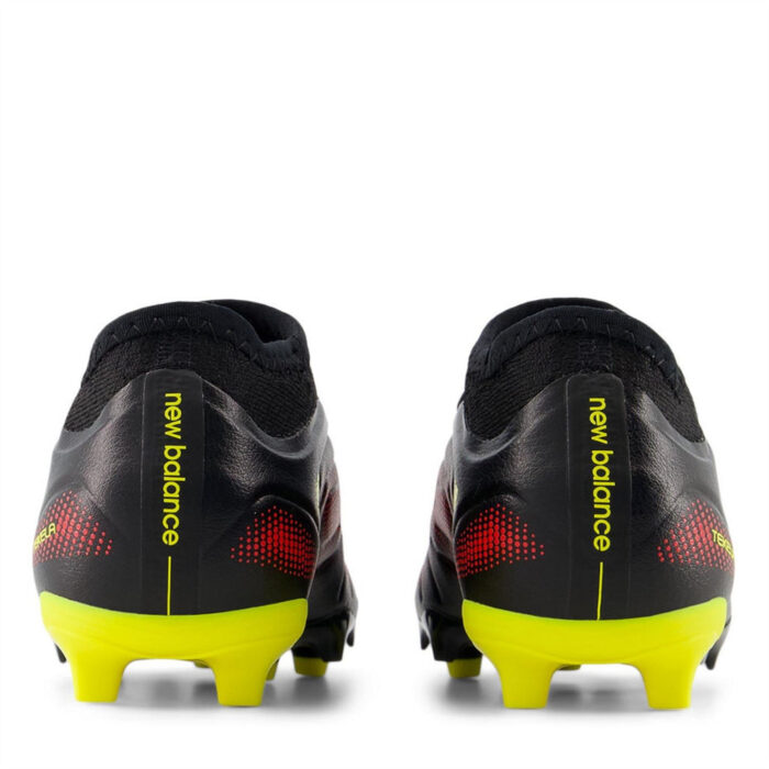 New Balance Junior Firm Ground Football Boots – Black/Yellow – view 4