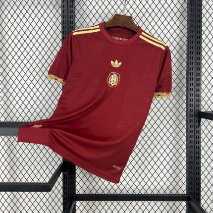 Mens Mexico 2025/26 Gold- Red Jersey