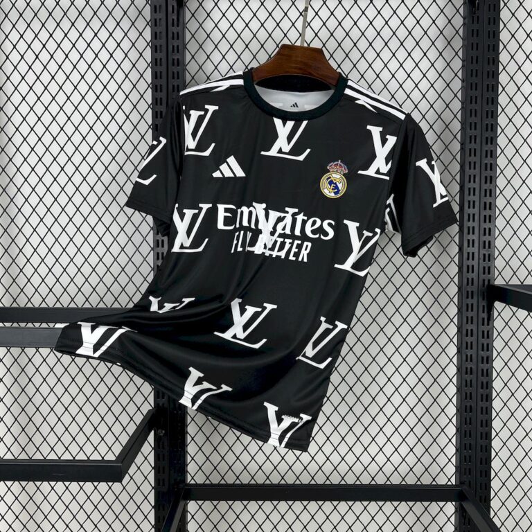 Mens Real Madrid 2025/26 Louis Vuitton Joint Edition Black Jersey