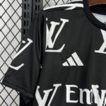 Mens Real Madrid 2025/26 Louis Vuitton Joint Edition Black Jersey 4