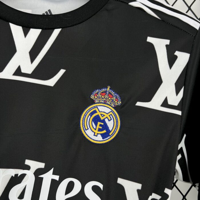Mens Real Madrid 2025/26 Louis Vuitton Joint Edition Black Jersey 3