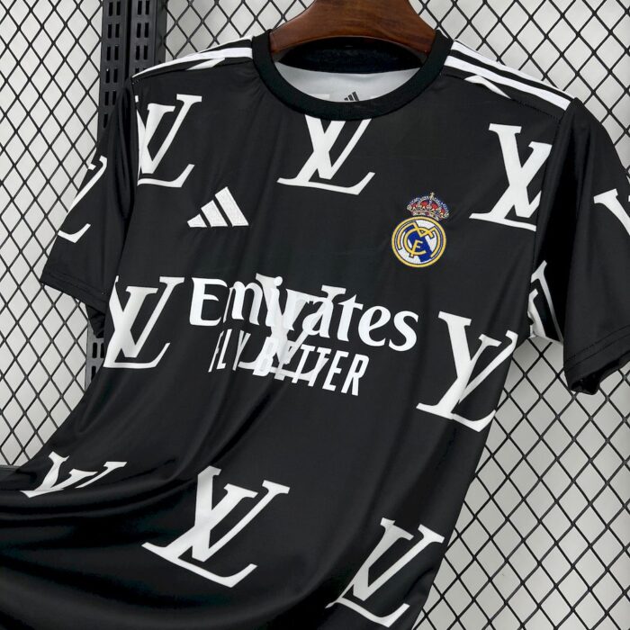 Mens Real Madrid 2025/26 Louis Vuitton Joint Edition Black Jersey 2