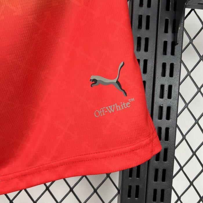 Mens AC Milan 2025/26 Co-Branded Edition Red Green Shorts 2