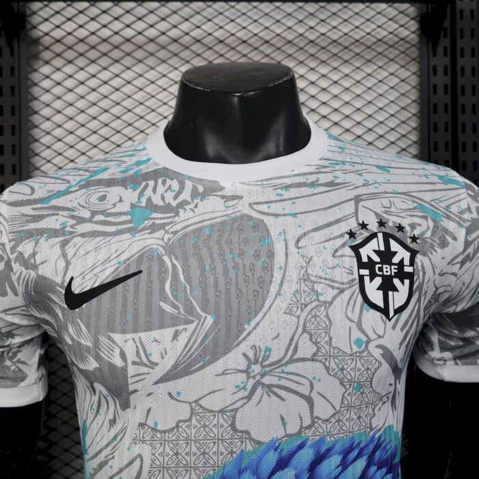 Mens Brazil 2025/26 White Parrot Edition Jersey Player Version 2